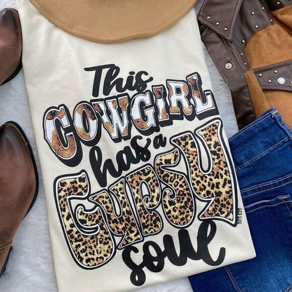 This Cowgirl Has A Gypsy Soul T shirt - Picture 1 of 4